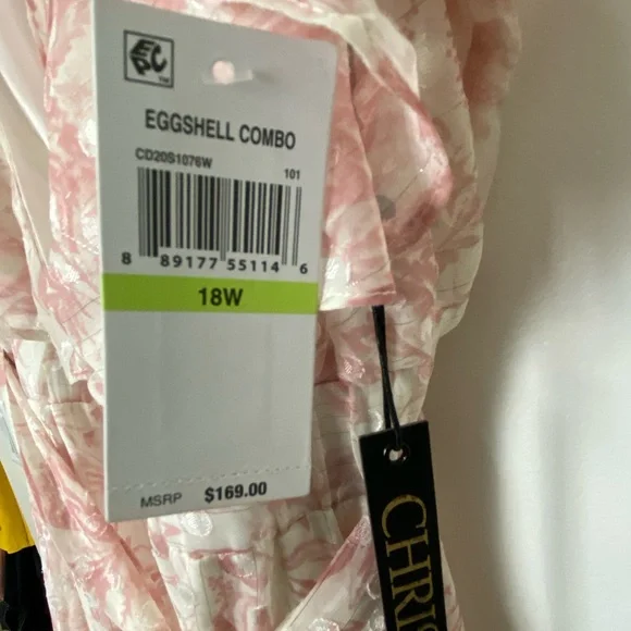 NWT -Rachel by Rachel Roy, 18W, maxi dress,color eggshell blush light pink/cream - Picture 6 of 12